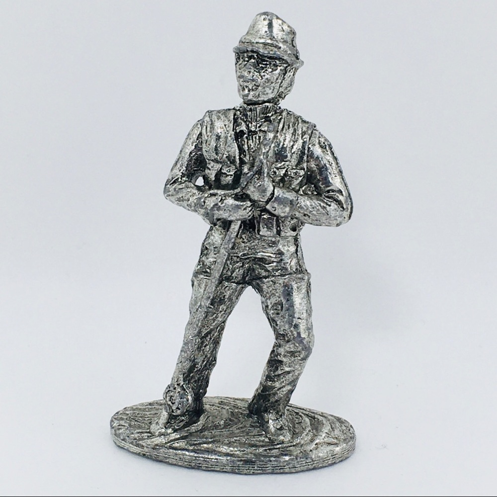Vintage Pewter Fisherman Figurine